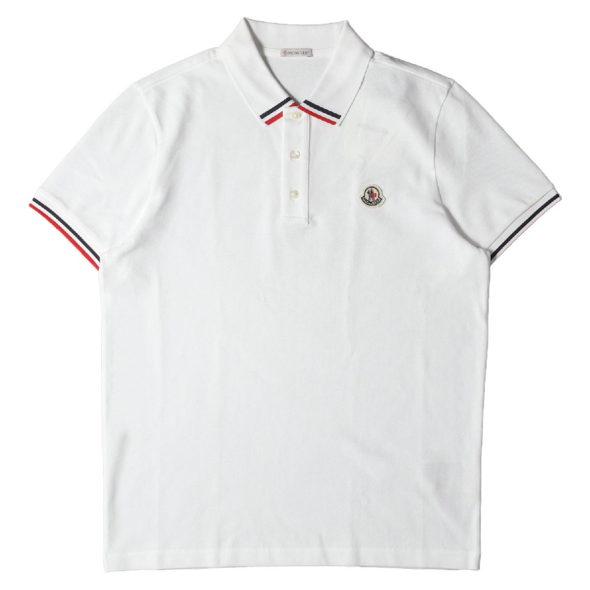 Moncler Moncler Polo Размер рубашки: L 23SS Один точечный логотип значок Emiko Polo I10918A00015 Белый