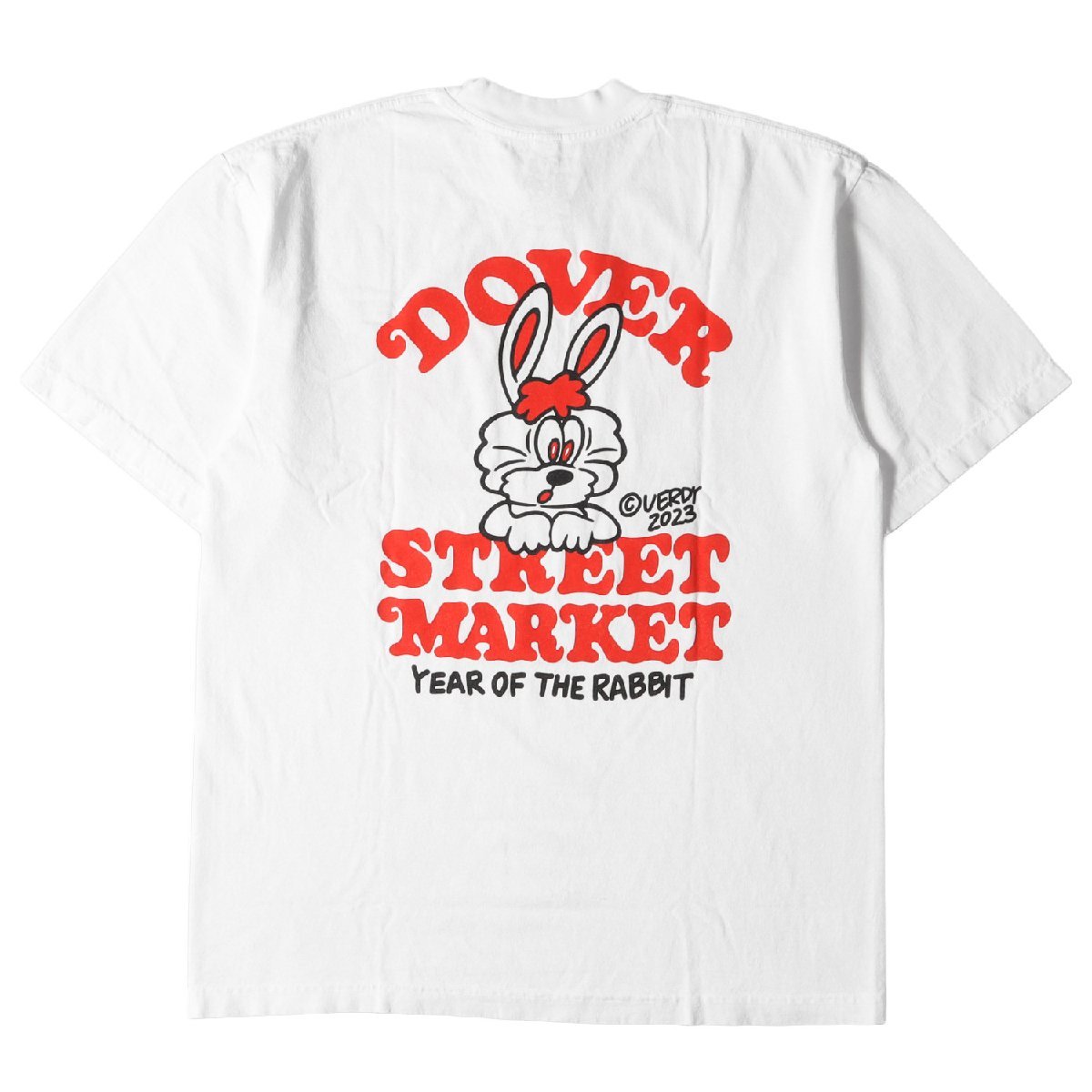 Dover Street Market ドーバー ストリート マーケット 23SS VERDY Year of The Rabbit ウサギ キャラクター Tシャツ ホワイト M