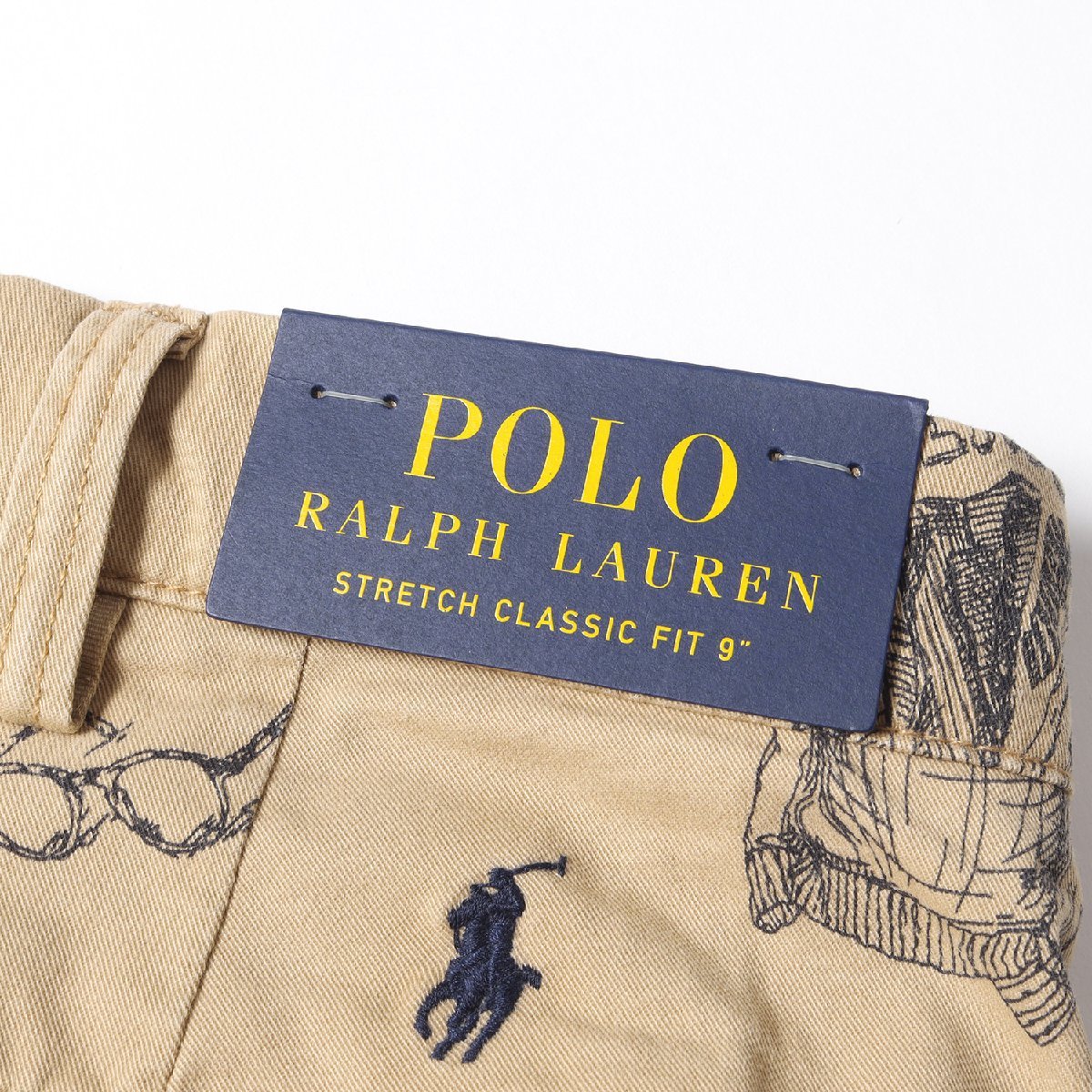 新品 POLO Ralph Lauren ポロ ラルフローレン 落書き柄 ストレッチ チノ ショーツ STRETCH CLASSIC FIT ベージュ ショートパンツ 40_画像5