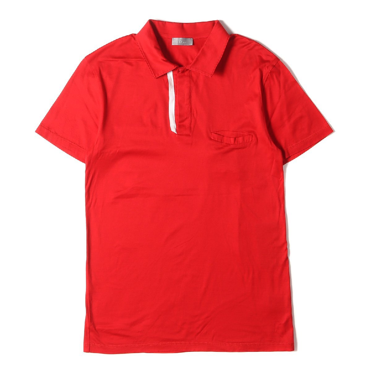 Dior HOMME ディオールオム ポロシャツ サイズ:XS ポケット付き コットン 半袖 ポロシャツ クリスヴァンアッシュ 08SS レッド イタリア製