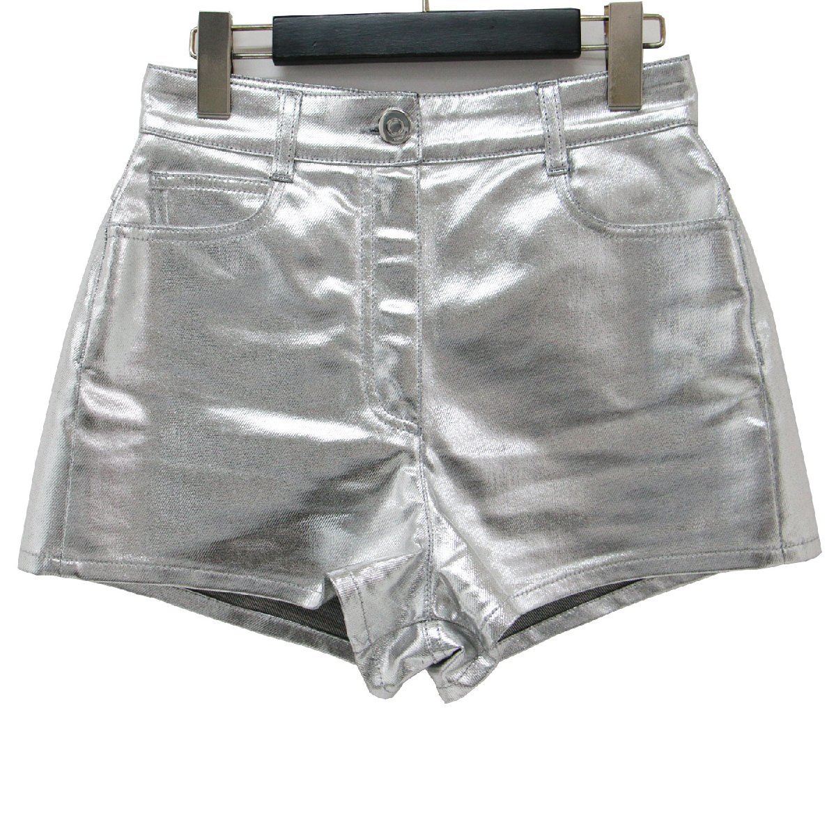 FENDI Fendi ni ключ *mina-ju сотрудничество брюки шорты брюки низ серебряный 38(M) Denim металлик бренд 
