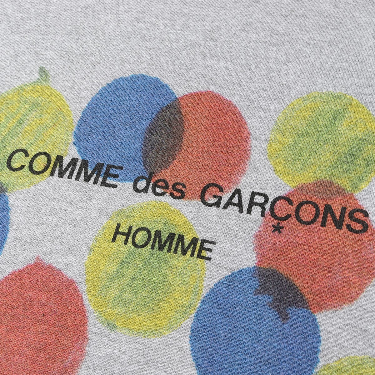 COMME des GARCONS コムデギャルソン Tシャツ ロゴ ドット プリント クルーネック 半袖 Tシャツ 99AW AD1999 アーカイブ グレー 日本製_画像4