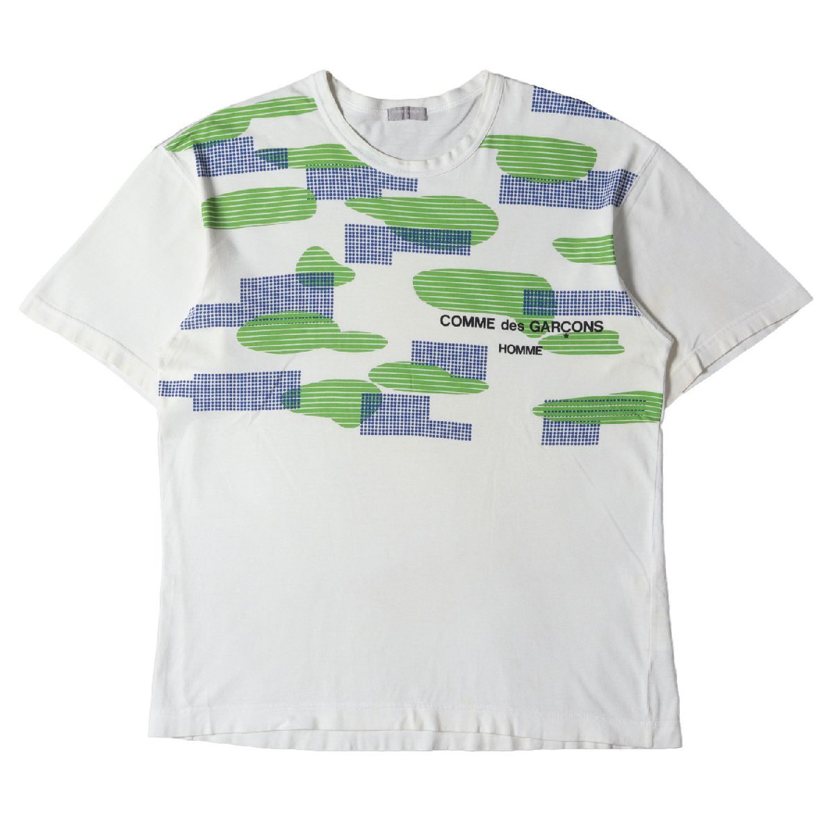 COMME des GARCONS コムデギャルソン Tシャツ ジオメトリック グラフィック ロゴ Tシャツ HOMME アーカイブ Y2K ホワイト 日本製