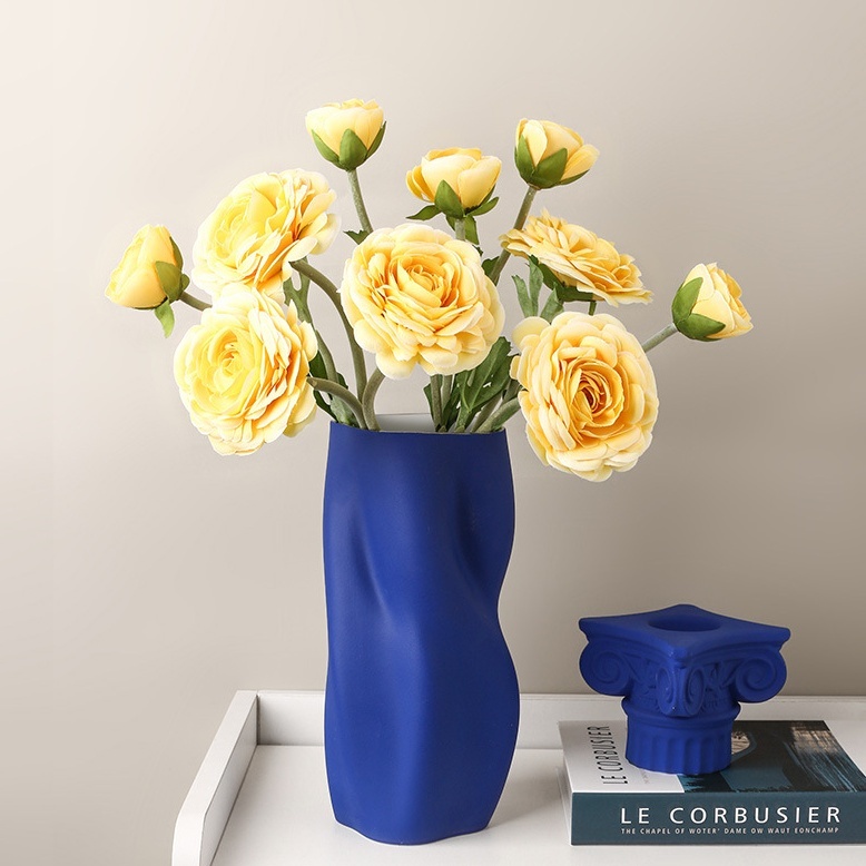 モダンデザイン ツイストフラワーベース 花瓶 花器 セラミック製 割れにくい シンプル インテリア 雑貨 ドライフラワー 玄関 リビング_画像2