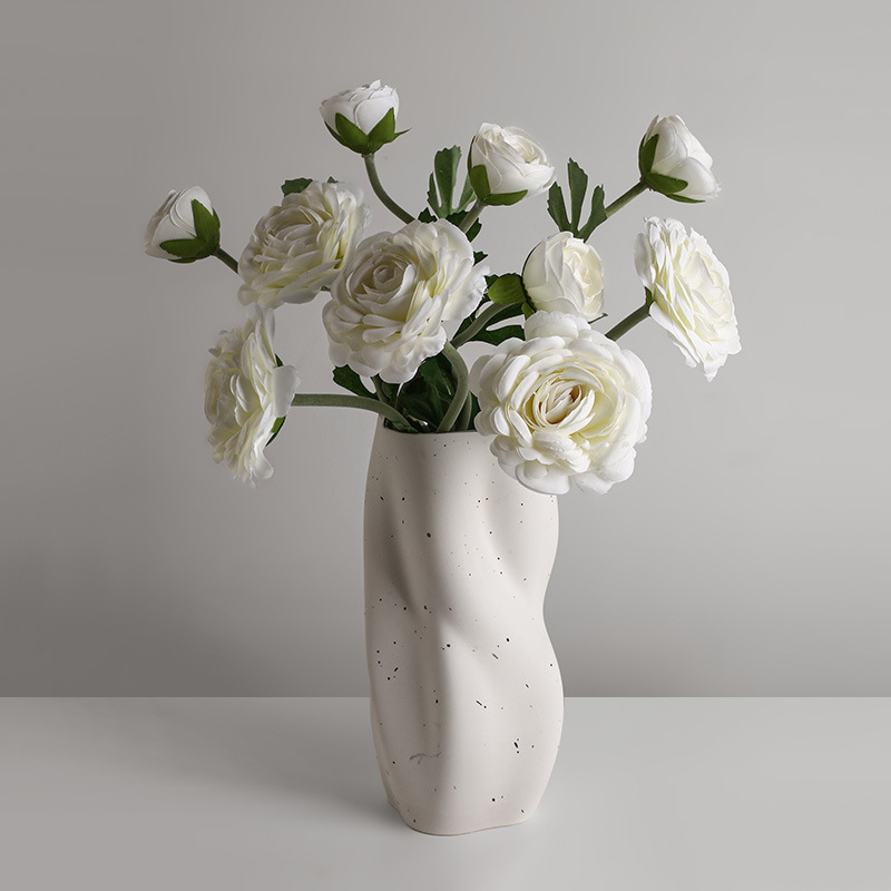 モダンデザイン ツイストフラワーベース 花瓶 花器 セラミック製 割れにくい シンプル インテリア 雑貨 ドライフラワー 玄関 リビング_画像4