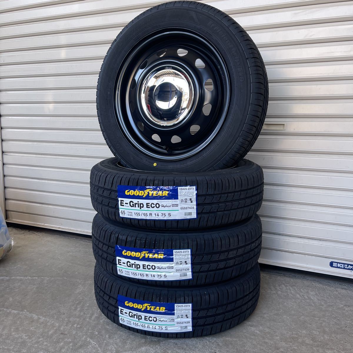 《ネオキャロ》◆グッドイヤーEG01◆155/65R14◆NBOXタントムーヴワゴンRラパンアルトデイズトコットスペーシア　クローム_画像1