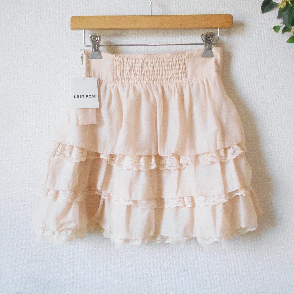  tag equipped 9870 jpy L'Est Rose LEST ROSE skirt 2 step .tia-do race use unused 