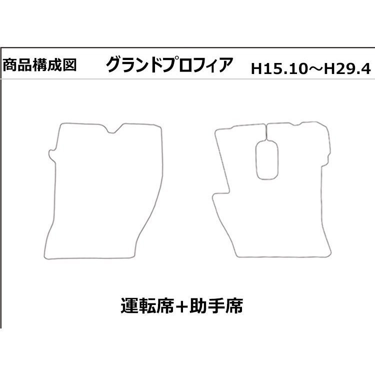 日野 グランドプロフィアH15.10-29.03 トラックマット レザーマット 運転席 助手席セット フロアマット 車_画像2