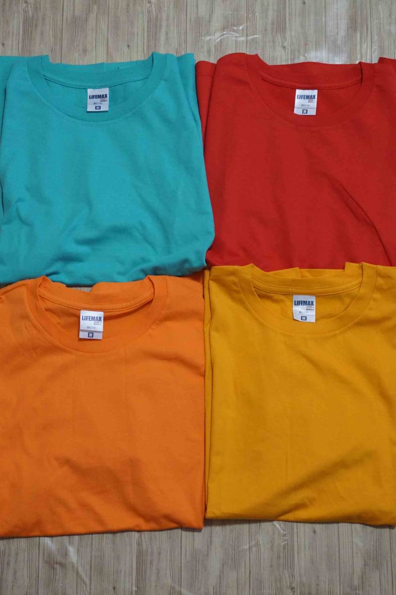 【4枚セット】LIFEMAX 新品 半袖 Tシャツ サイズM コットン100％ ボンマックス_画像1