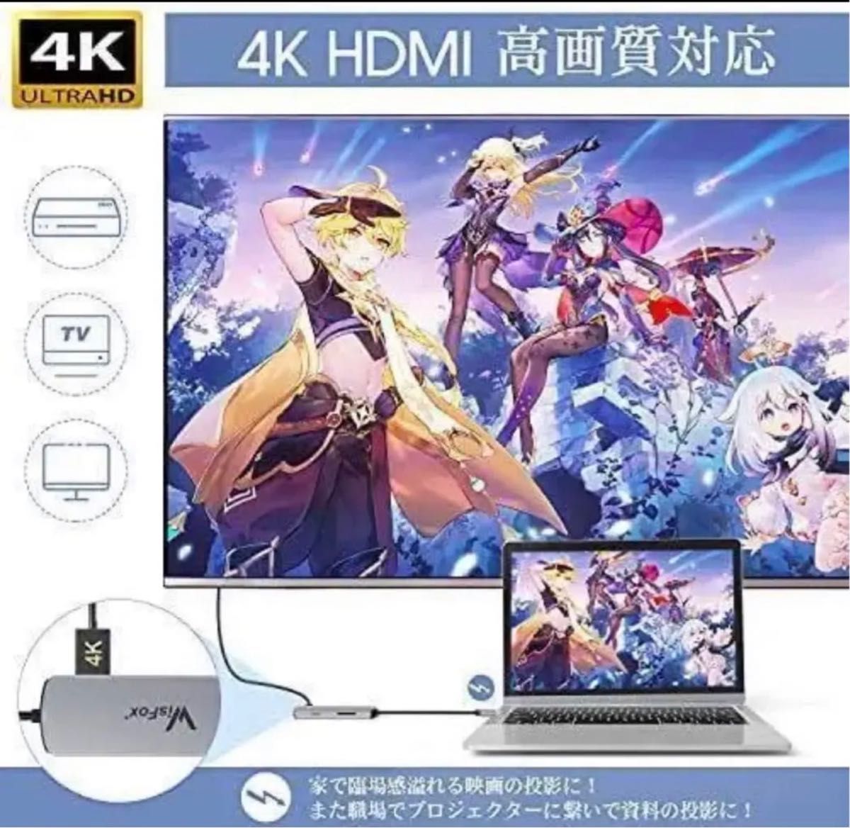 Type-C hub 6-in-1 多機能ハブ 40Gbps　USB ハブ　人気