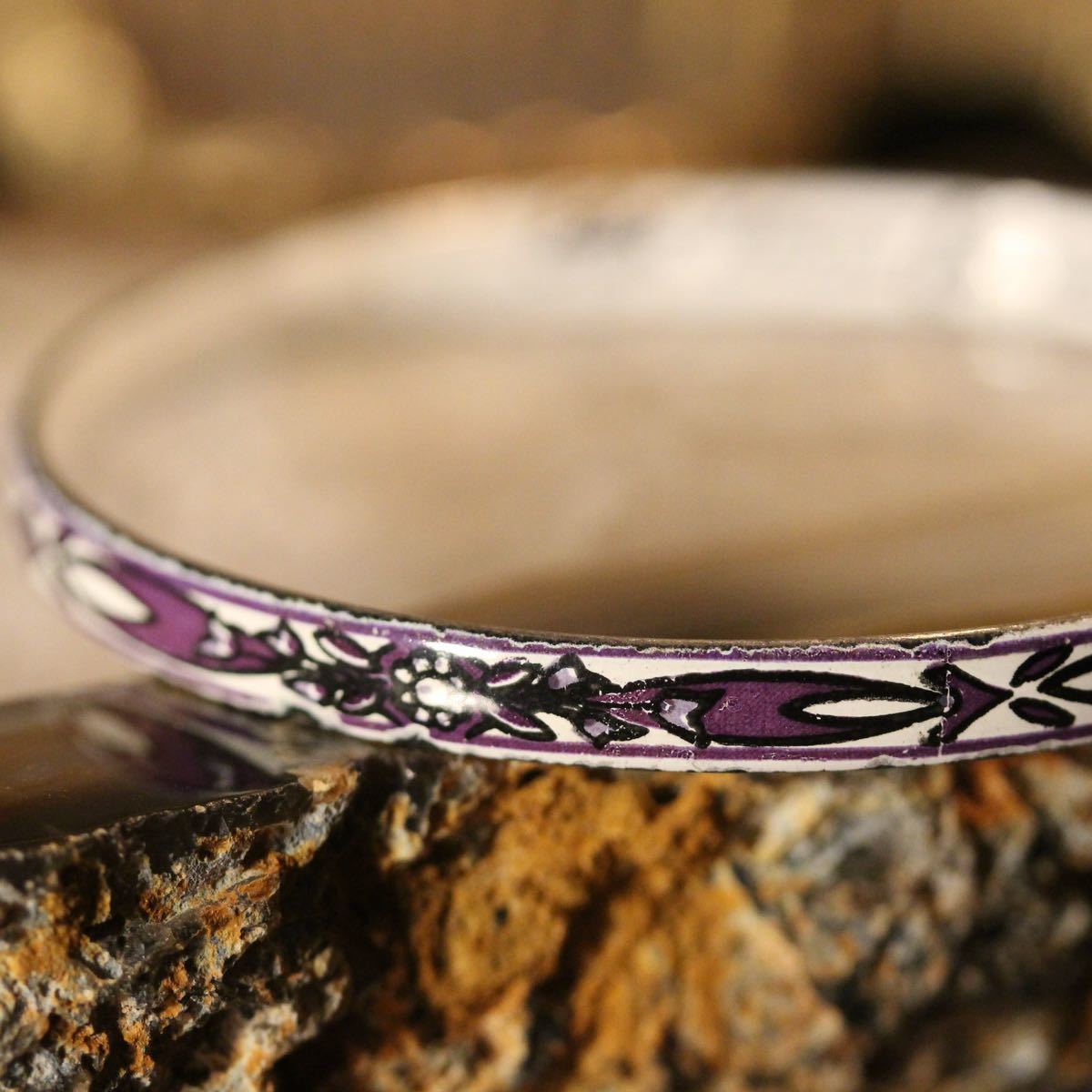 EU VINTAGE PATTERNED DESIGN BANGLE/ヨーロッパ古着柄デザイン