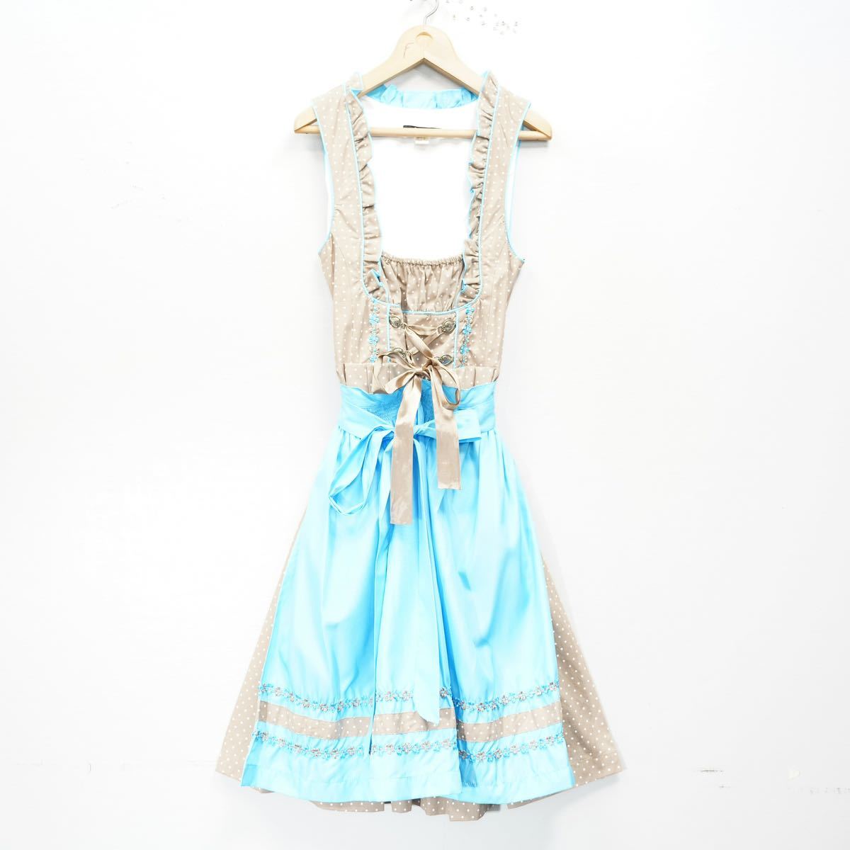 EU VINTAGE ESMARA LACE UP DIRNDL DESIGN TYROLEAN ONE PIECE/ヨーロッパ古着レースアップディアンドルデザインチロリアンワンピース_画像4