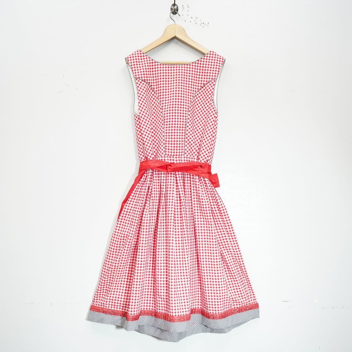 EU VINTAGE LACE UP DIRNDL DESIGN TYROLEAN ONE PIECE/ヨーロッパ古着