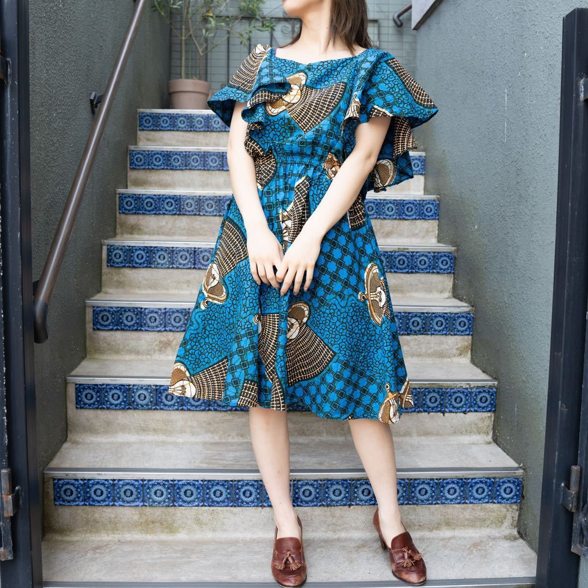 AFRICAN VINTAGE AFRICAN BATIC PATTERNED DESIGN ONE PIECE AFRICAN VINTAGE AFRICAN BATIC PATTERNED DESIGN ONE PIECE