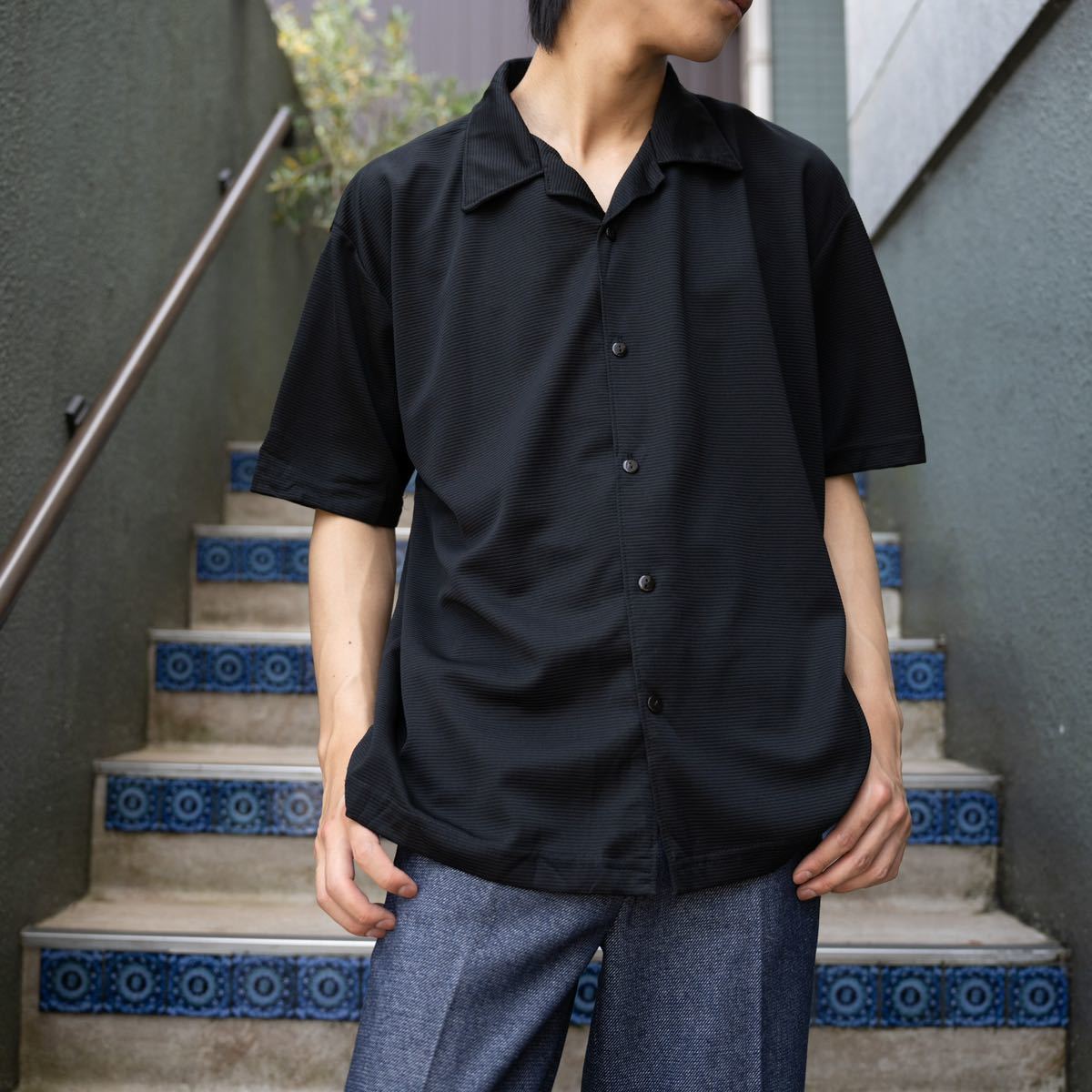 USA VINTAGE flipflop HALF SLEEVE OPEN COLLAR DESIGN SHIRT/アメリカ