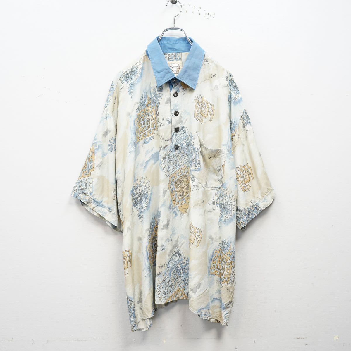 USA VINTAGE Aventune Club HALF SLEEVE PATTERNED DESIGN POLO SHIRT/アメリカ古着半袖柄デザインポロシャツ_画像4