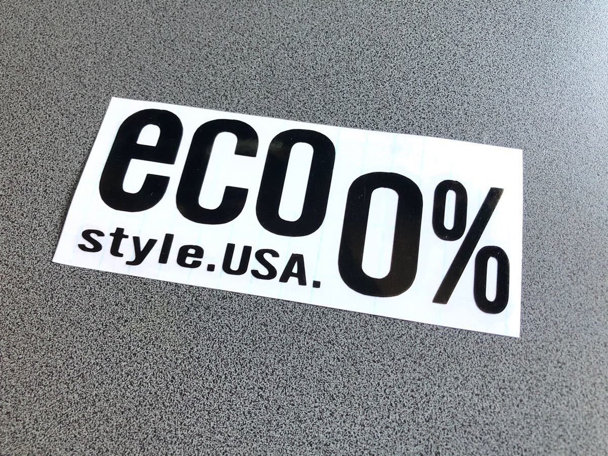 送料無料♪ eco 0% USA ステッカー 黒色 アメ車 旧車 世田谷ベース ハーレー 昭和 OLD US_画像1