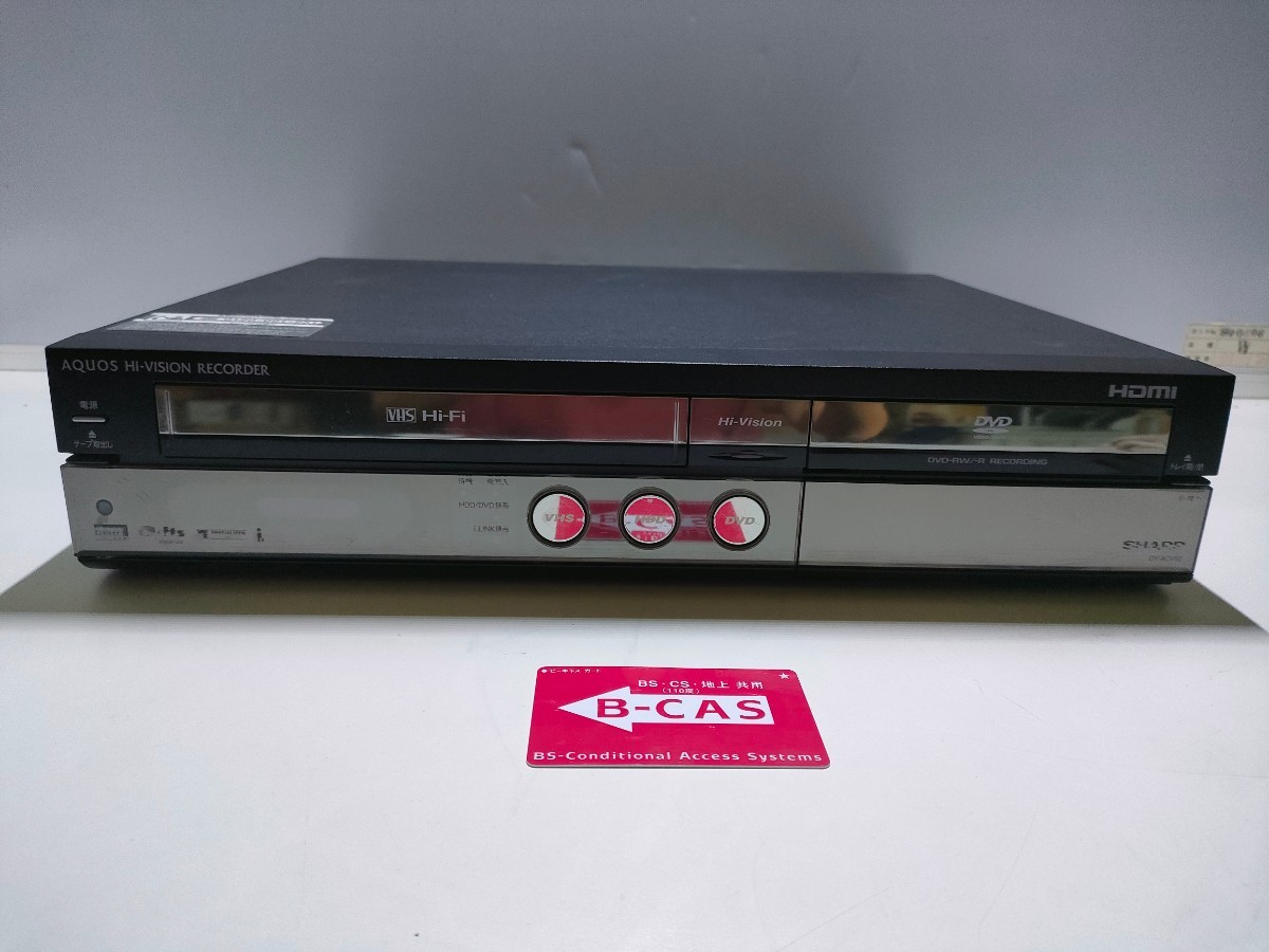 A590 SHARP VHS/HDD/DVD recorder DV-ACV52 electrification OK junk treatment (B-CAS attaching )