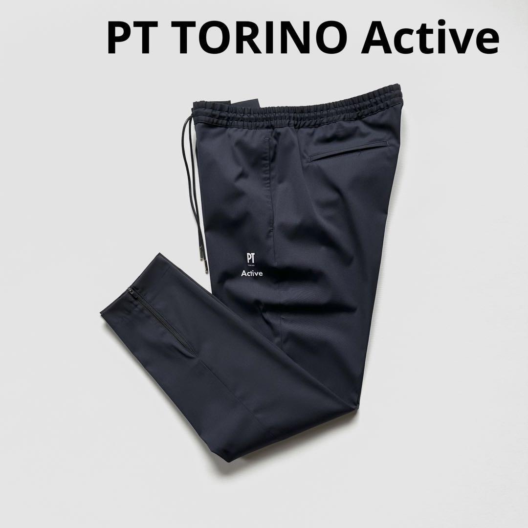 【未使用】BR別注 PT TORINO Active ピーティートリノ アクティブ スーパーライトウール 裾ジップ パンツ ネイビー 紺 50 EPSILON 春夏_画像1