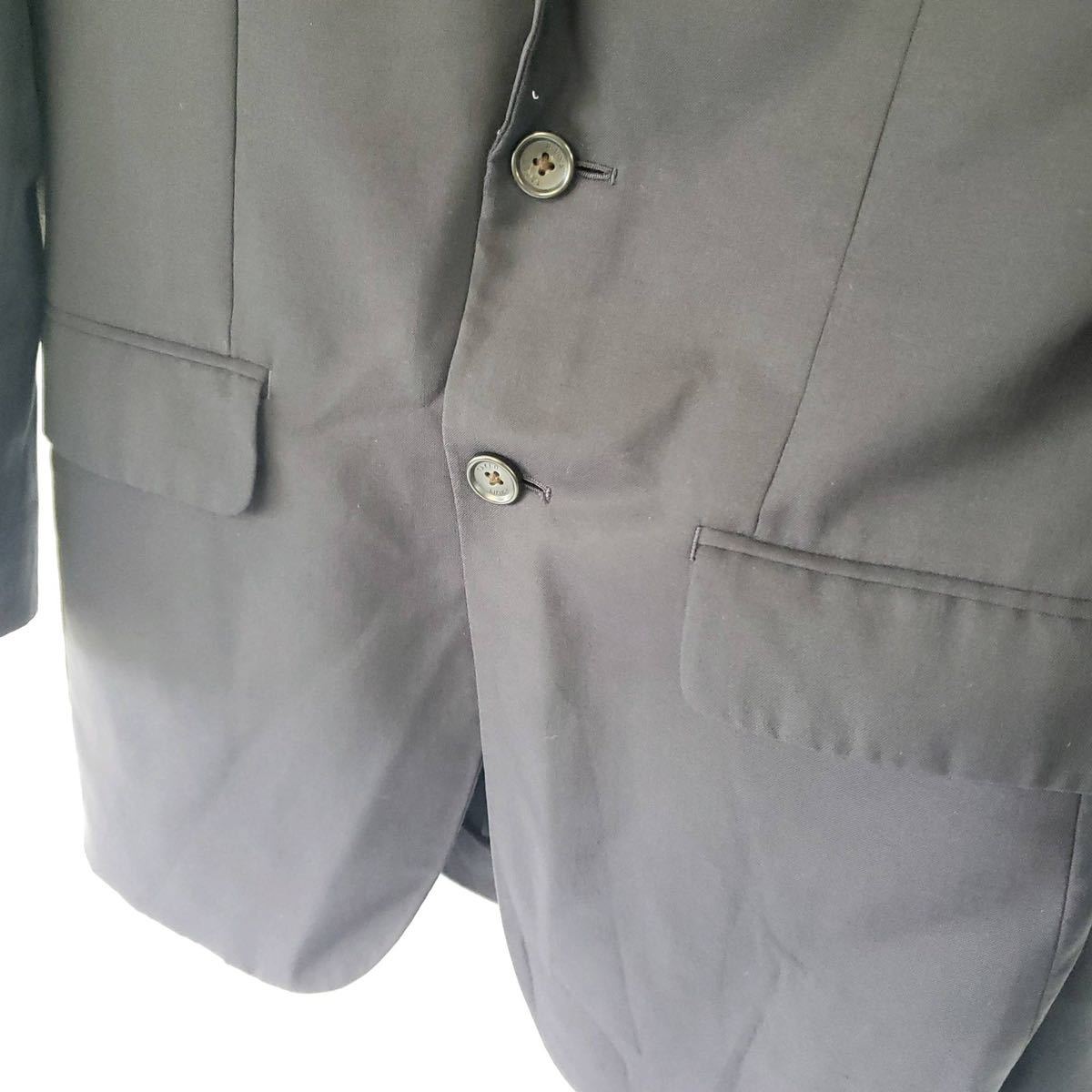 TAKEO KIKUCHI サイドベンツ 2つボタン　テーラードジャケット　ウール100% ダークネイビー M~L タケオキクチ 高級スーツ フォーマル_画像5