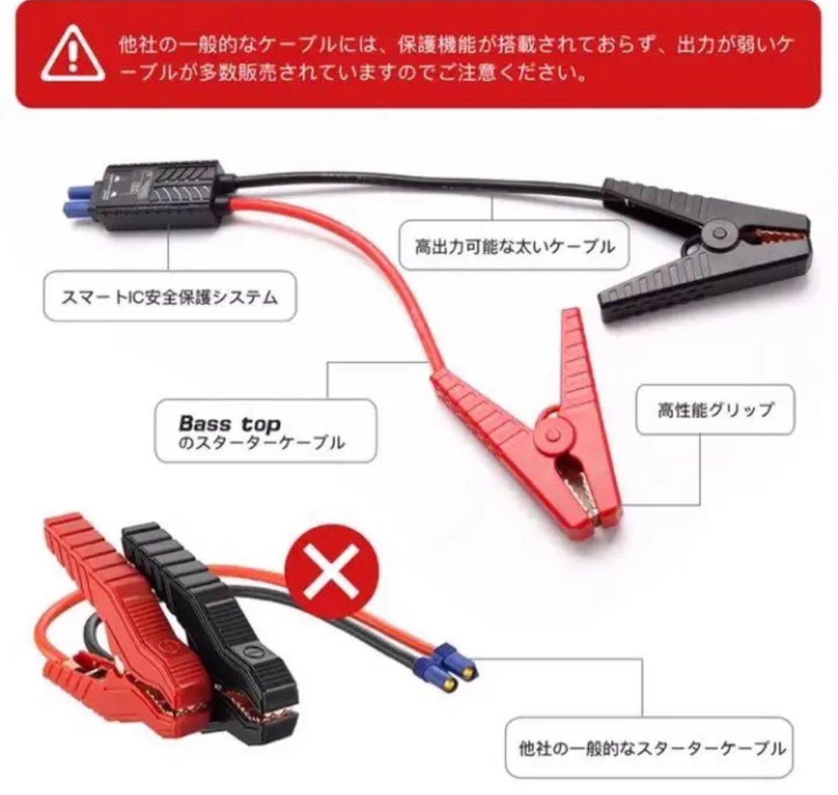 ジャンプスターター 24000mah DC出力 スマホ急速充電 収納ポーチ付き_画像3