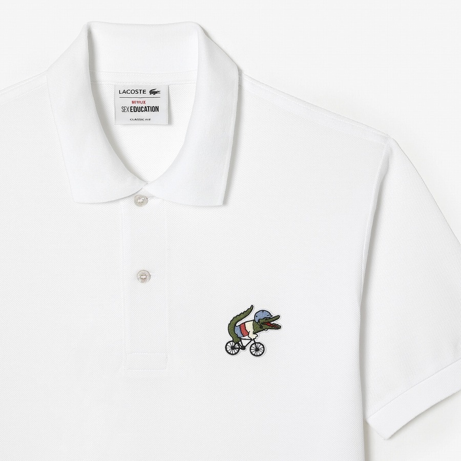 ＬＡＣＯＳＴＥ ラコステ x ネットフリックス ポロシャツ テニス ストリート メンズ PH7057-10 MENS LACOSTE x NETFLIX POLOSHIRT WHITE XL_画像5