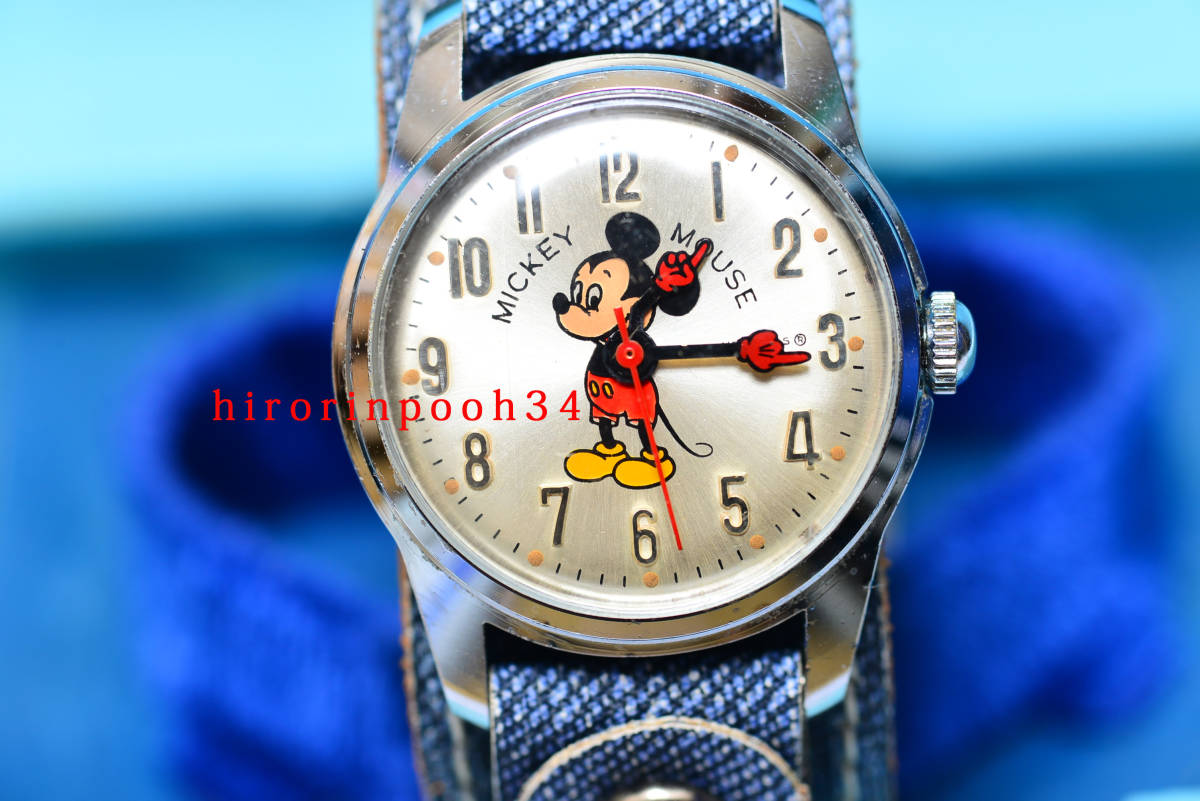  Vintage ценный HELBROS ад Bros 71\' Mickey Mouse высший класс 17 камень ручной завод наручные часы 