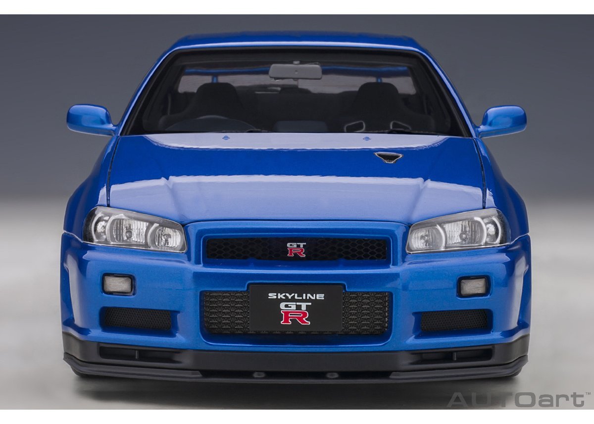 AUTOart　77408　日産 スカイライン GT-R (R34) Vスペック II (ベイサイドブルー)_画像3