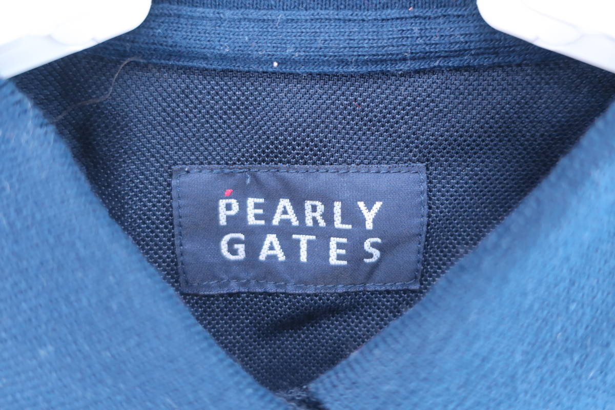 【感謝セール】【美品】PEARLY GATES(パーリーゲイツ) ノースリーブポロシャツ 紺 レディース 00 ゴルフウェア 2305-0252 中古の画像3
