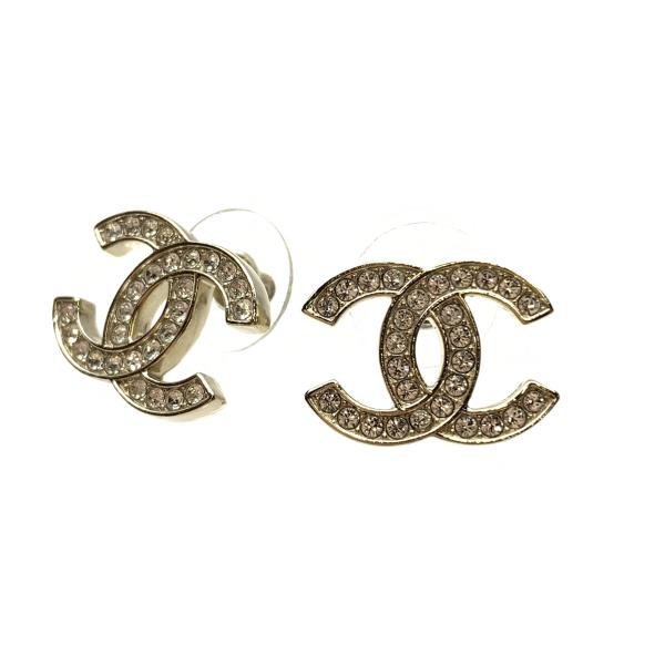 CHANEL シャネル ピアス スタッド B21B ココマーク アクセサリー ジュエリー レディース ラインストーン 両耳 約1.8×1.3cm 管理RY23002835