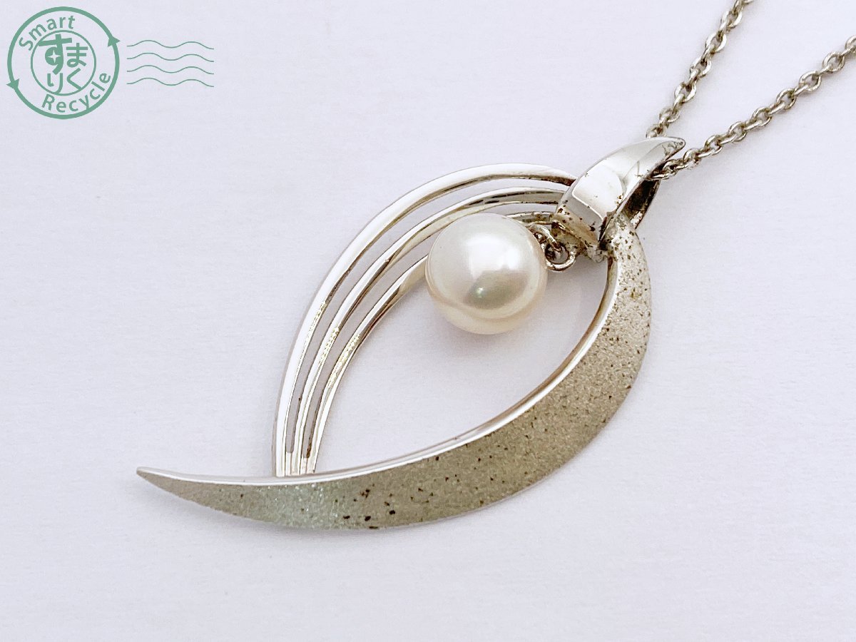 07280359 ▽ MIKIMOTO ミキモト パール 真珠 シルバー ネックレス
