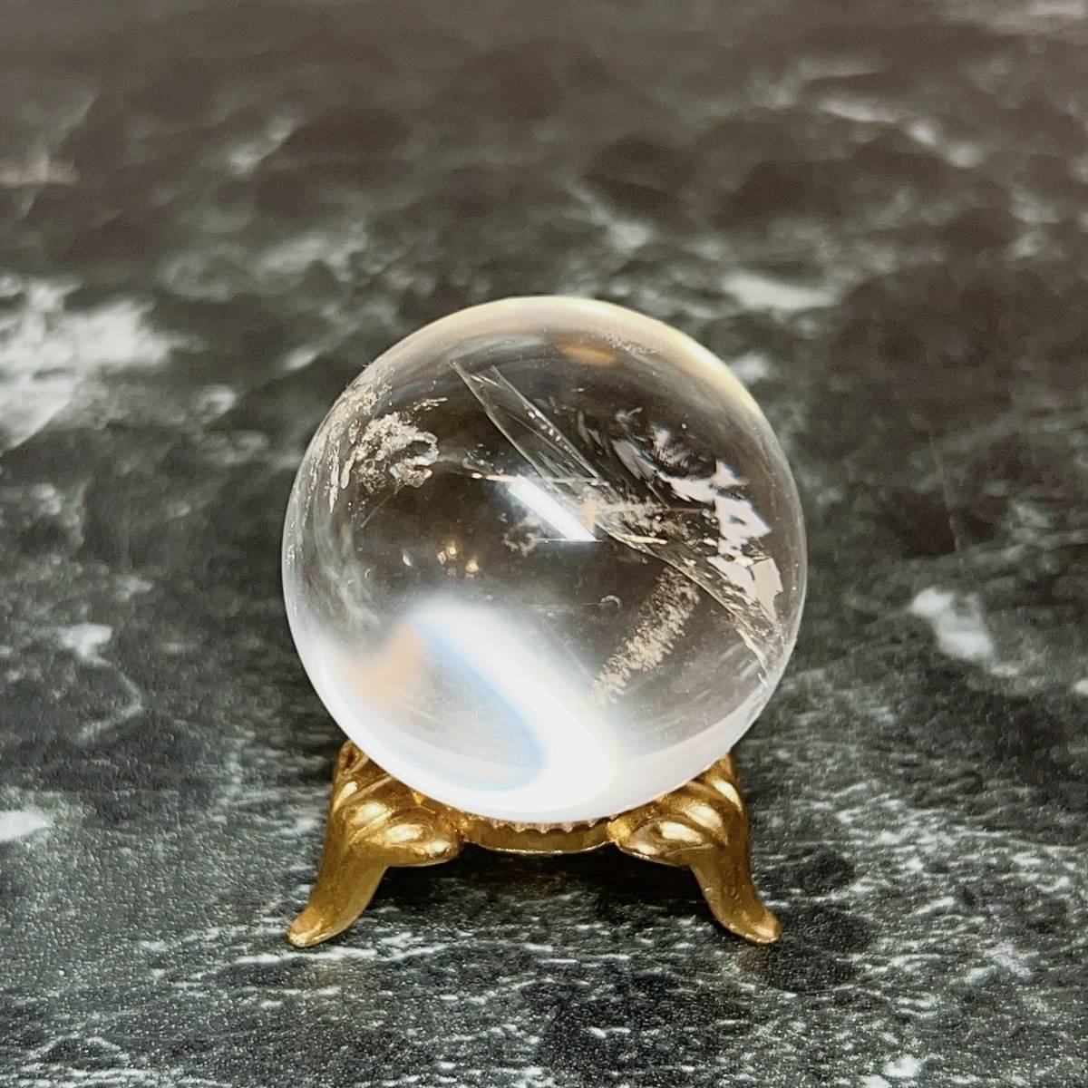 美しい天然石✨レインボー水晶 丸玉 パワーストーン 原石 - 置物