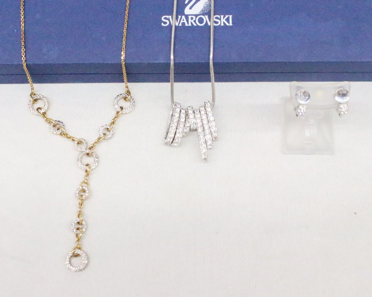 激安先着 SWAROVSKI スワロフスキー ネックレス ゴールド シルバー 7連