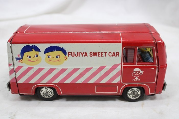 当時物　不二家　ペコちゃん　FUJIYA SWEET CAR　ブリキ　1960年代　昭和レトロ