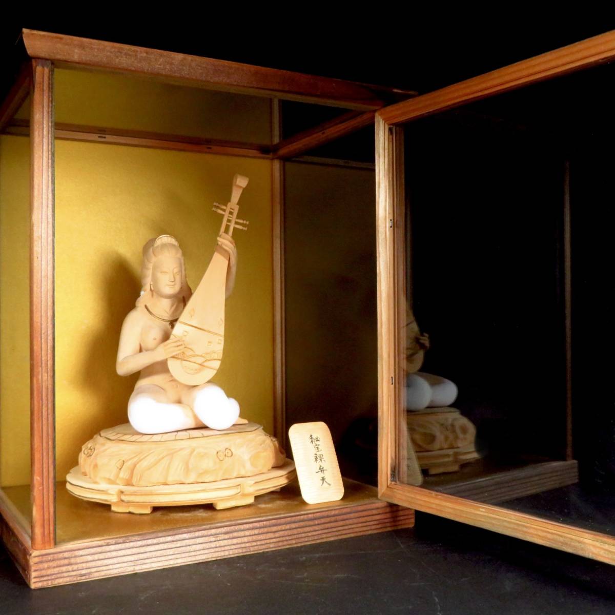 SAKURAYA】仏教美術【秘宝 裸弁天像 ガラスケース付】時代木彫 SAKURAYA】仏教美術【秘宝 裸弁天像 ガラスケース付】時代木彫