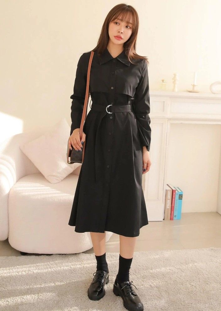 SHEIN DAZY ボタンスルー ベルト シャツドレス シャツワンピース SHEIN DAZY ボタンスルー ベルト シャツドレス シャツワンピース