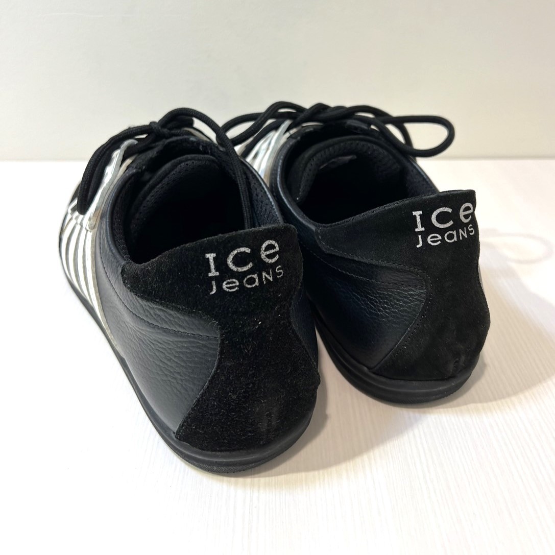 IceJeans ICEBERG лёд джинсы Iceberg спортивные туфли черный чёрный белый линия очень редкий 43 26.5.G2701