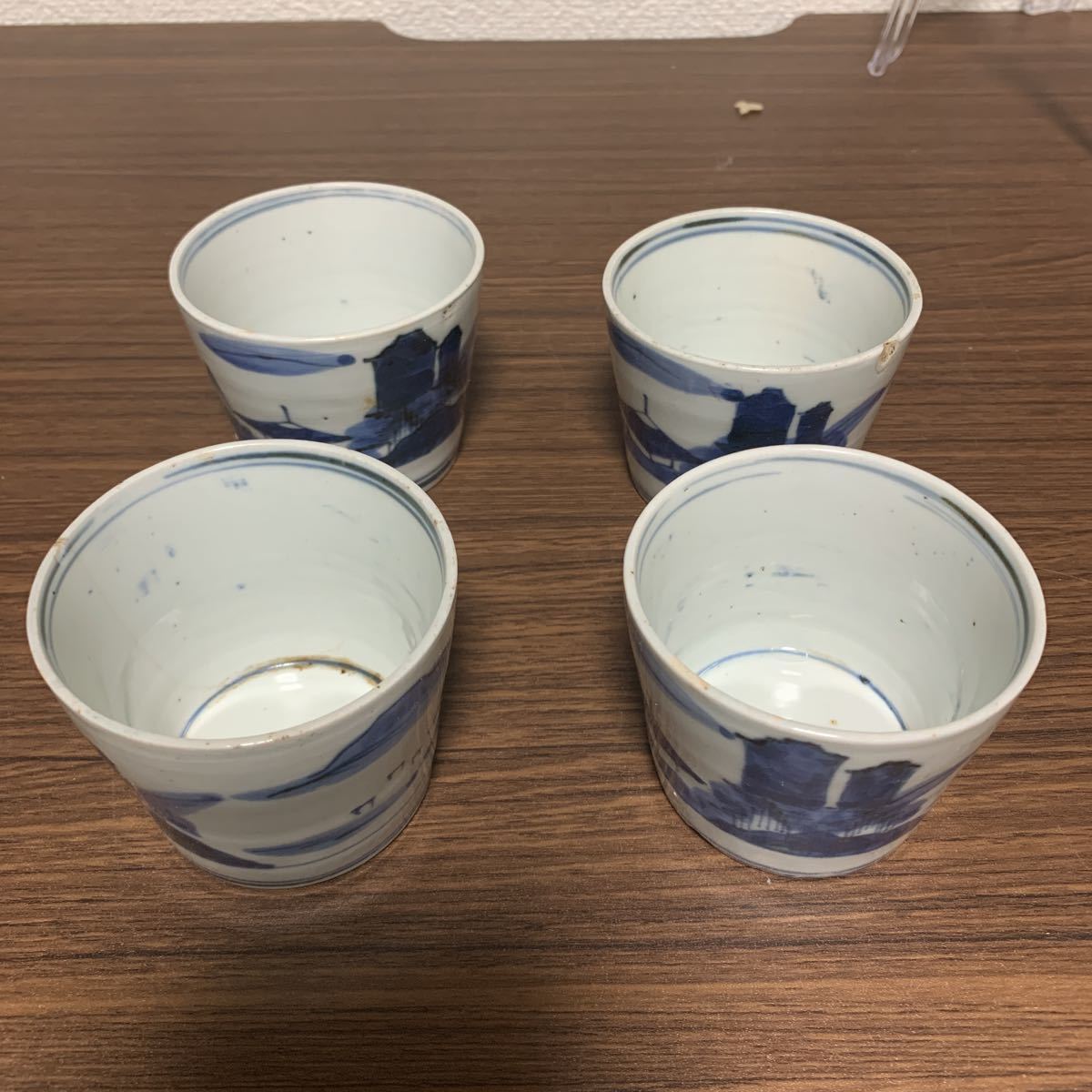 希少品　古伊万里 蕎麦猪口 山水図　4点セット