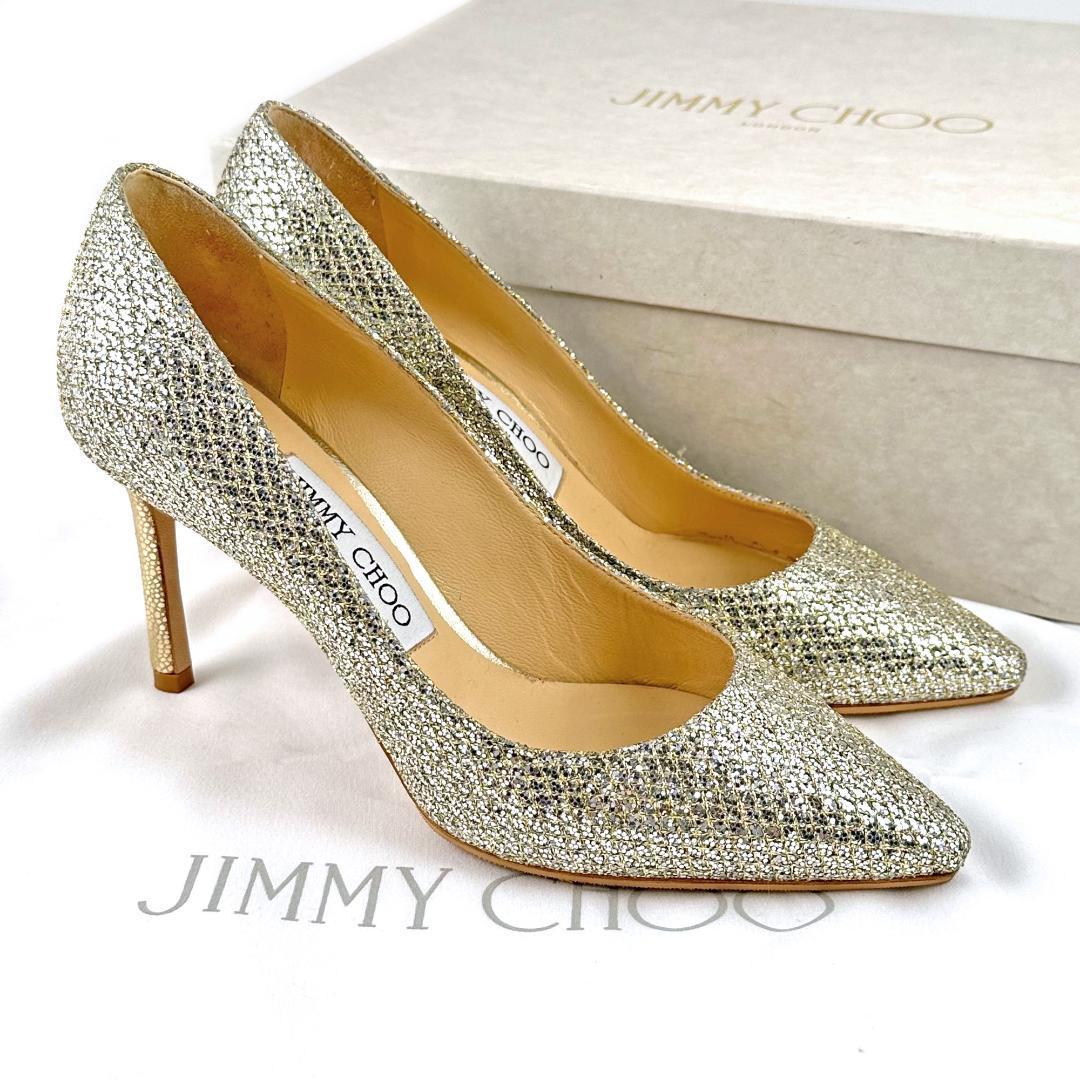 極美品 ジミーチュウjimmy choo ハイヒール パンプス グリッター ラメ