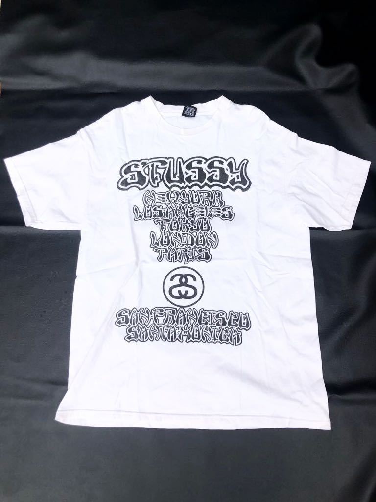希少 STUSSY × BULLDOG SKATES world tour tee ステューシー Tシャツ コラボの画像1