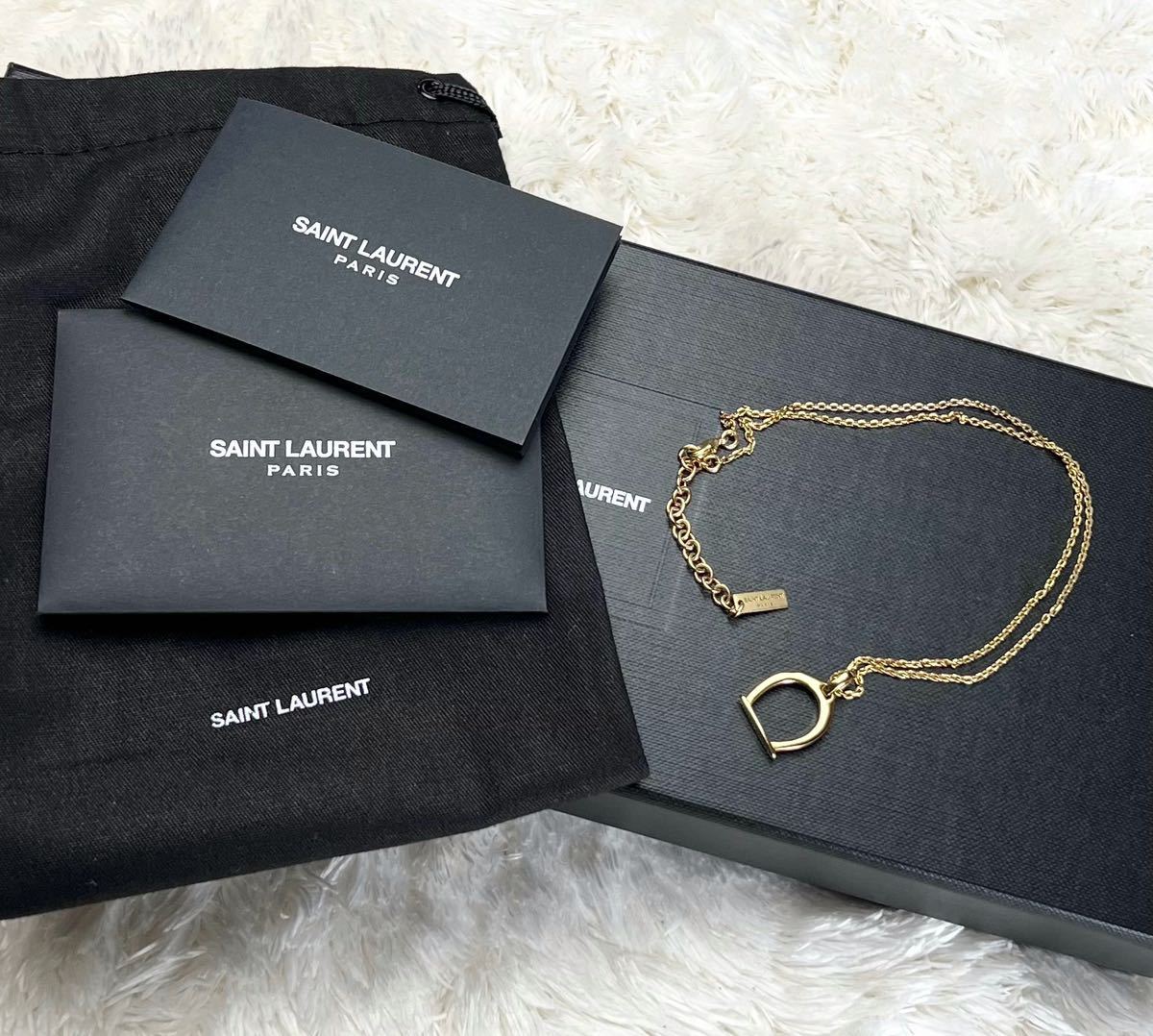 【華やか】SAINT LAURENT サンローラン　ゴールド　ネックレス　鐙　馬具　イブサンローラン