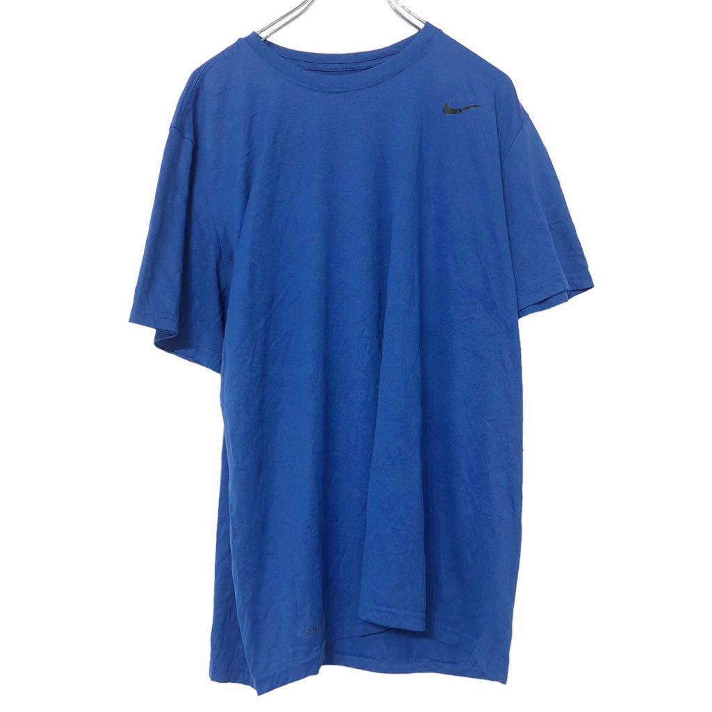 NIKE 半袖 ロゴ プリント Tシャツ XL ブルー ブラック ナイキ ビッグサイズ 古着卸 アメリカ仕入 a507-6746_画像1
