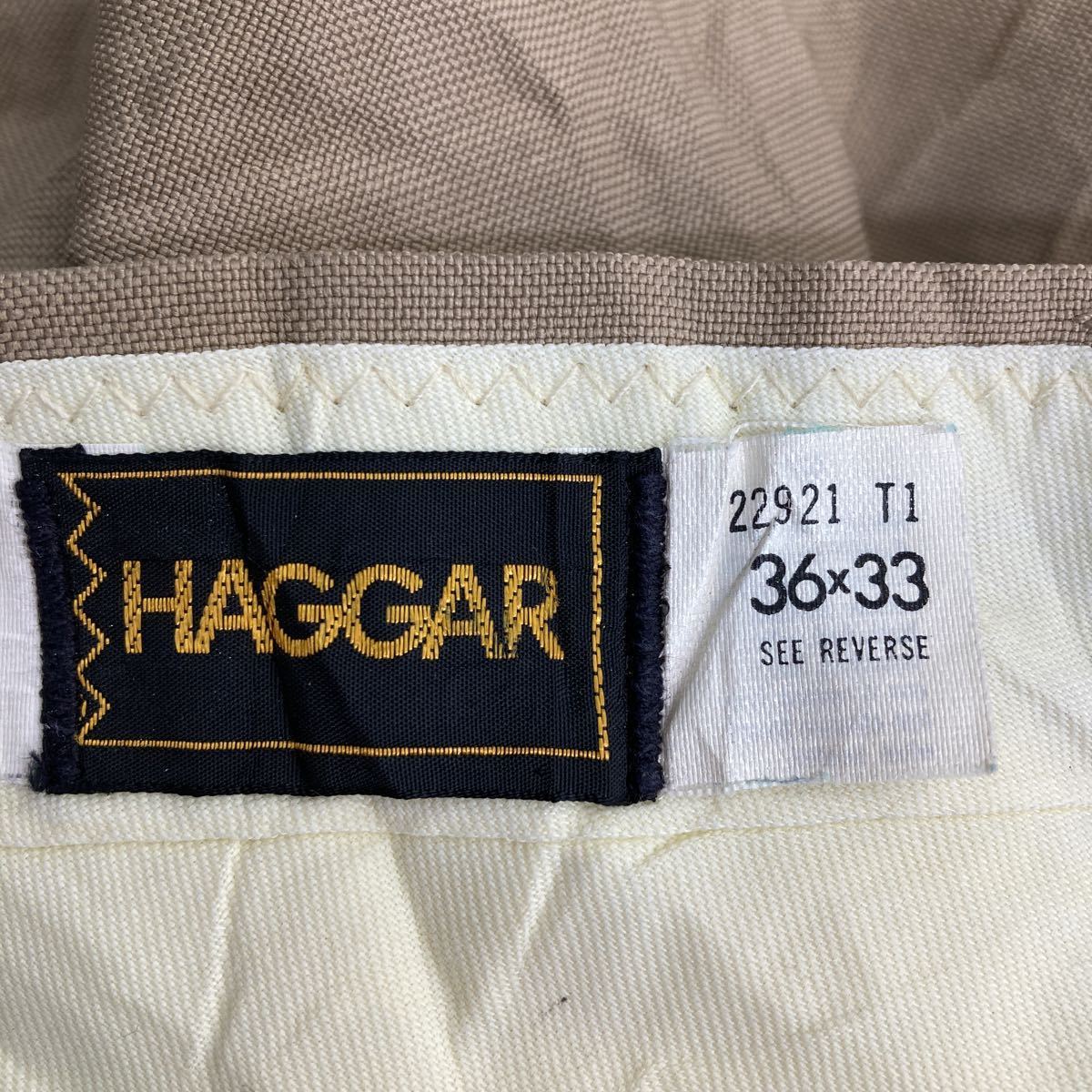 HAGGAR スラックス W36 ハガー ビッグサイズ ベージュ 古着卸 アメリカ仕入 2306-1292_画像8
