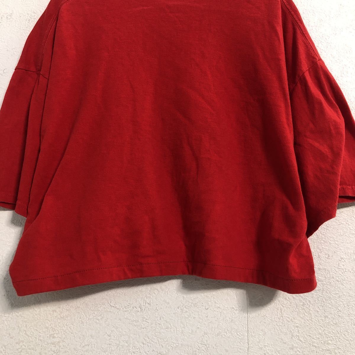 半袖 プリント Tシャツ XL レッド ショート丈 オハイオ州 カレッジ フットボール バックアイズ 古着卸 アメリカ仕入 a506-6895_画像6