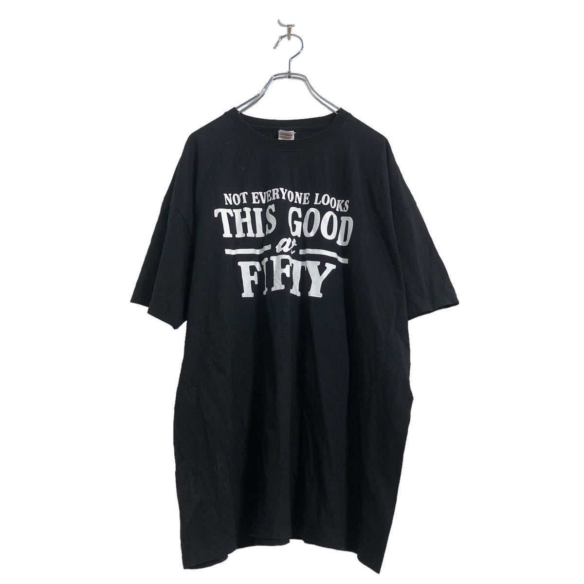 FRUIT OF THE LOOM 半袖 プリント Tシャツ 2XL ブラック フルーツオブザルーム ビッグサイズ 古着卸 アメリカ仕入 a506-7052