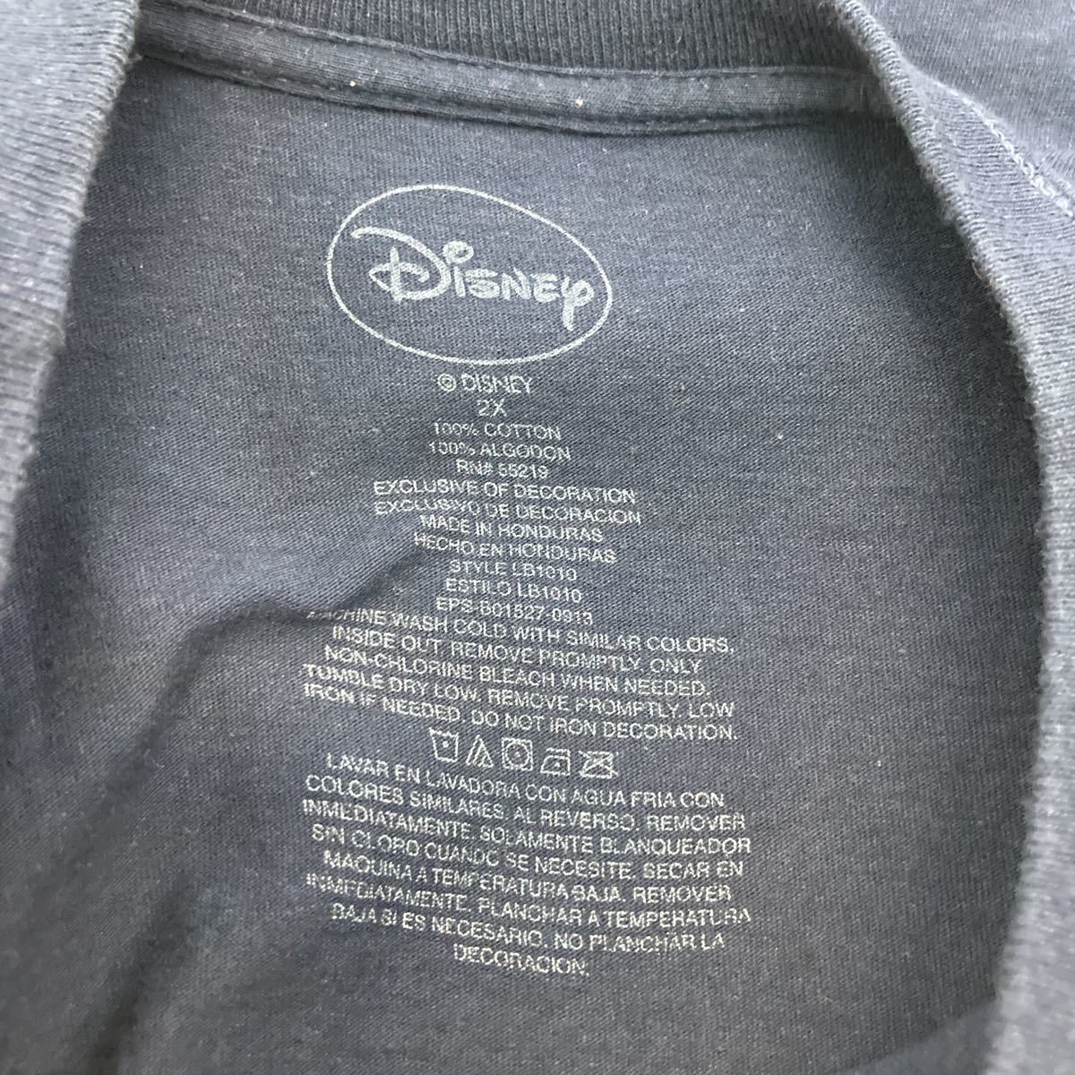 Disney 半袖 プリント Tシャツ 2X ネイビー ディズニー 2014 キャラクター ビッグサイズ 古着卸 アメリカ仕入 a506-7077_画像8
