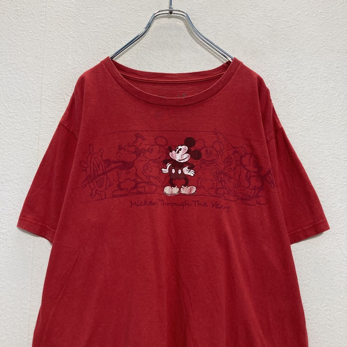 Disney 半袖 プリント Tシャツ L レッド ミッキーマウス ディズニー キャラクター 古着卸 アメリカ仕入 a507-5325_画像2