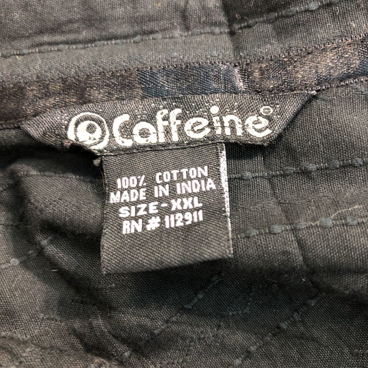 Caffeie 長袖 柄 シャツ 3L ブラック ライトグレー カフェイン ビッグサイズ 龍 スタッズ 古着卸 アメリカ仕入 a507-5766_画像7