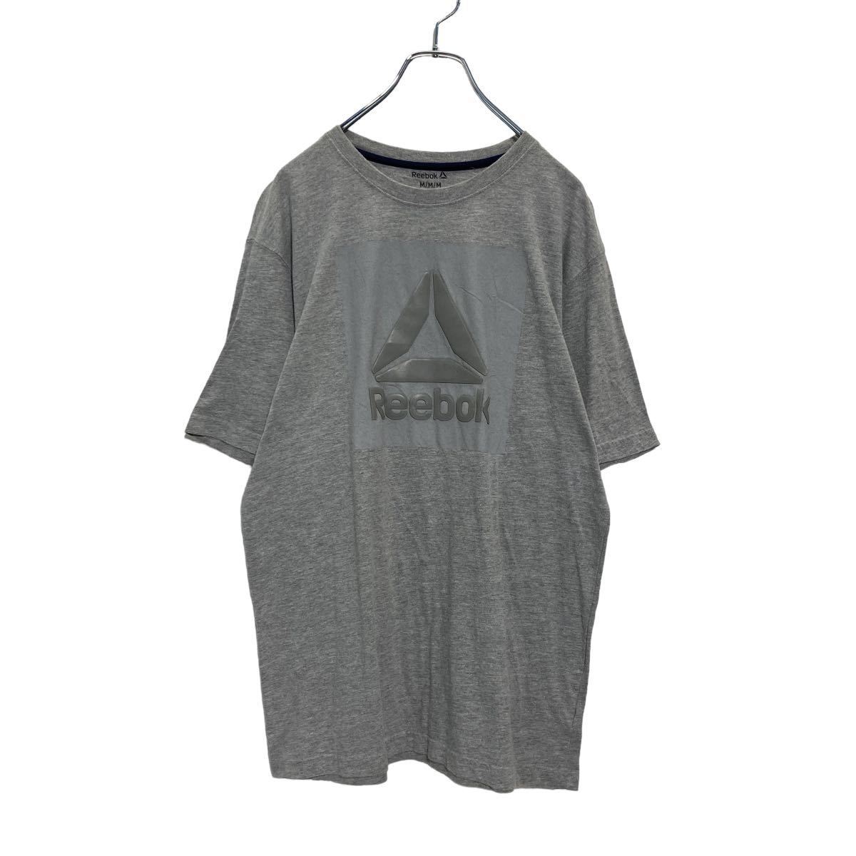 Reebok 半袖 ロゴ Tシャツ M グレー 3D プリント 立体ロゴ リーボック スポーツ 古着卸 アメリカ仕入 a507-5942_画像1