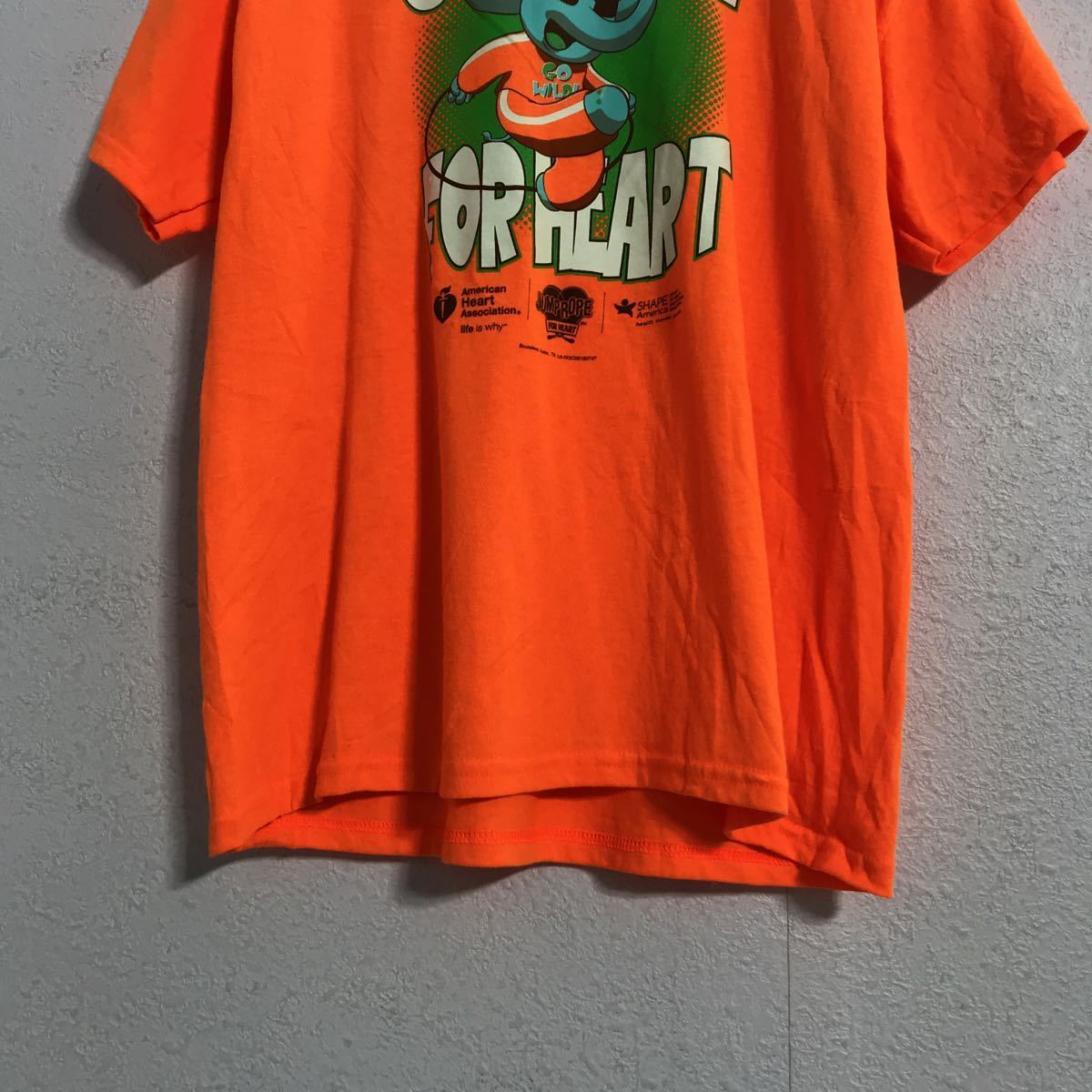 半袖 プリント Tシャツ キッズ L 蛍光オレンジ 象 縄跳び メキシコ製 古着卸 アメリカ仕入 a507-6359_画像3